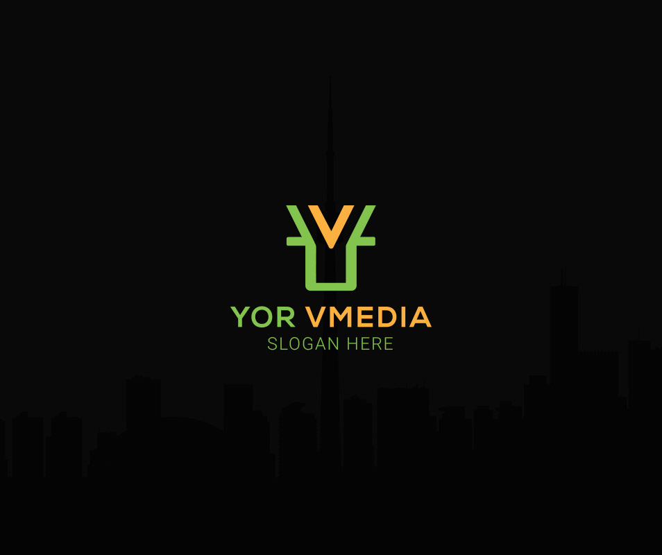creative design digital graphic initial letter logo media monogram v y Logo