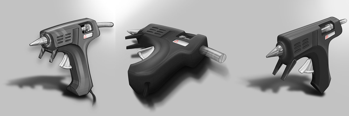 concept Glue Gun ideation Render industrial design  product design  product 3D sketching product designer