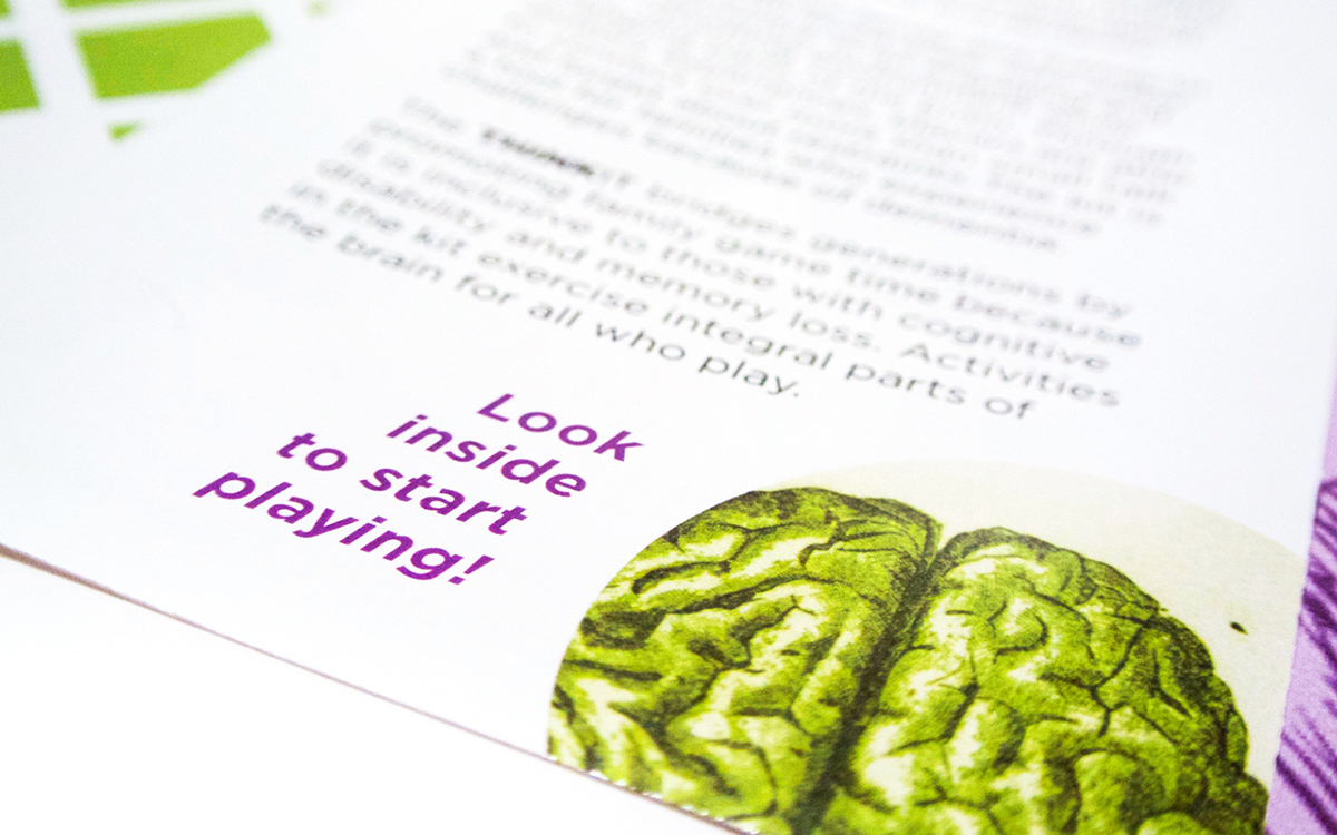 dementia awareness Education Memory Loss game kit Experience exercise brain brochure microsite