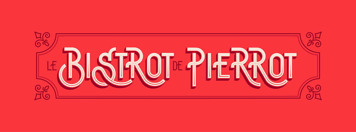 French restaurant drink wine pub Food  typography   logo menu vintage