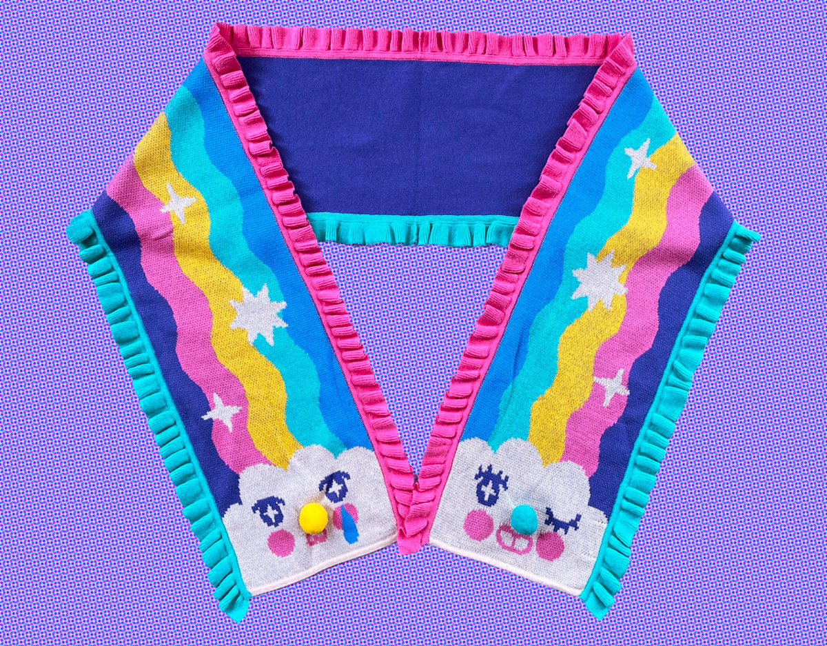 scarf Fashion  cute kawaii clown cake strawberry star rainbow queer