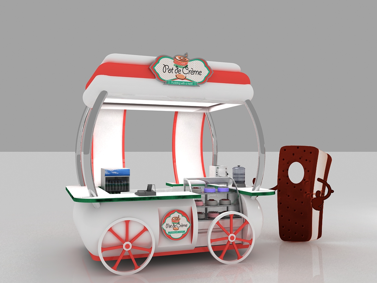 Kiosk booth pot de creme design