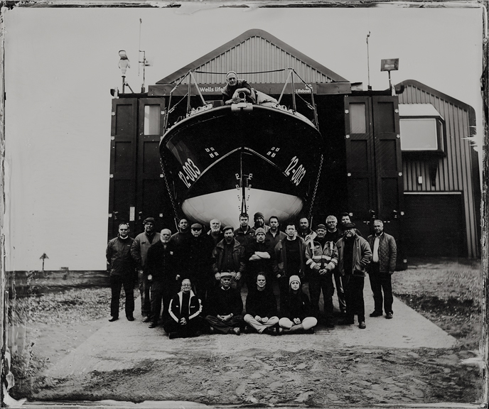 Lifeboat Station Project lifeboats RNLI group portrait portrait crew wet plate wet plate collodion Ambrotype norfolk wells maritime nautical