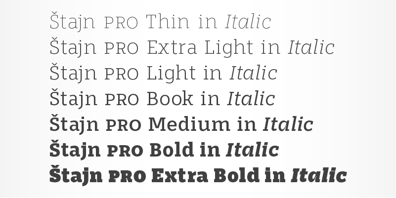 Anže Veršnik Stajn Pro Typefamily Typeface font studio Grafikarna Štajn slab serif type design type