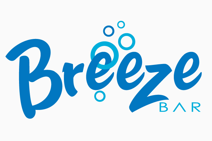 water logo menu swimming pool Fun Breeze flip flop blue