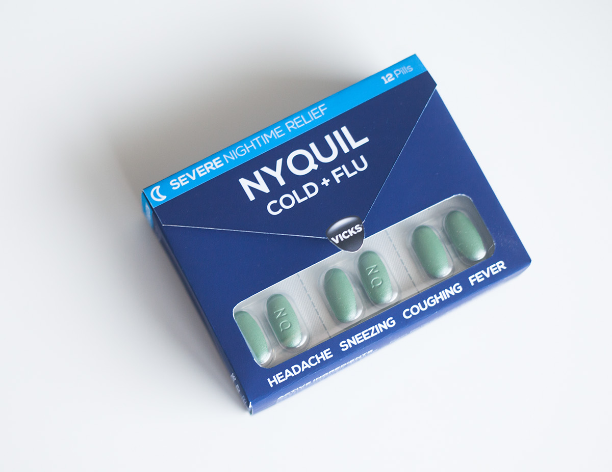 medicine design graphic medicinepackaging vicks Nyquil cold flu information