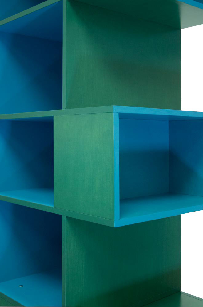 cupboard storage green blue twofaced furniture handmade design