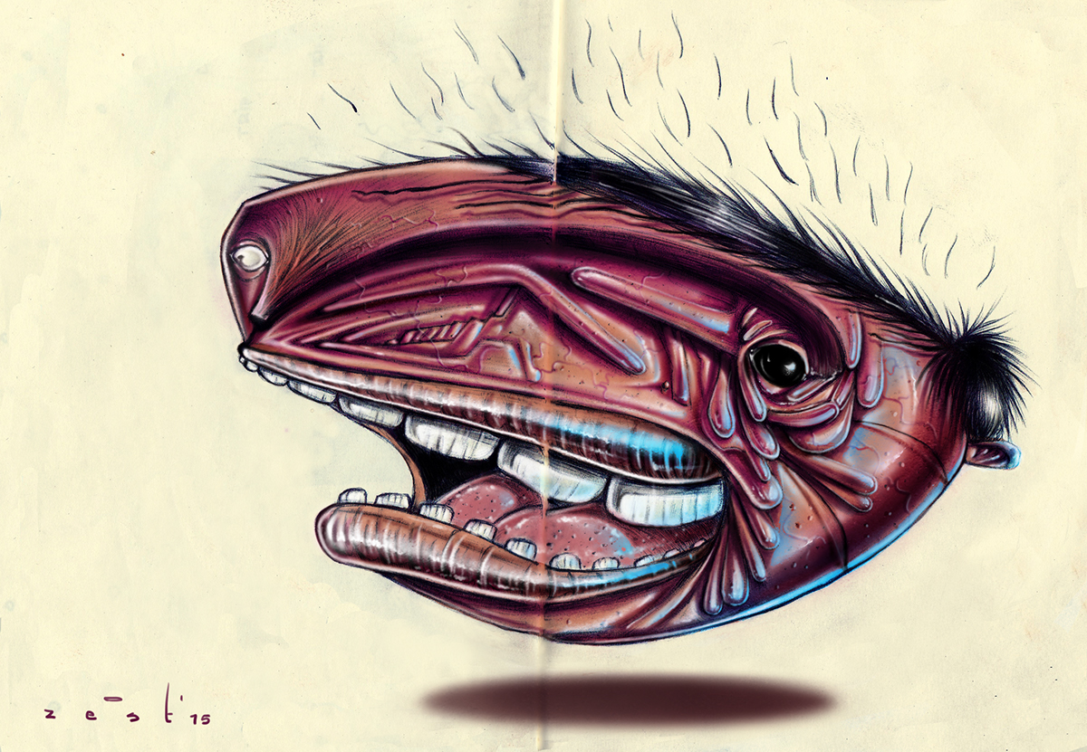 high new colorful shadow series monster sketch digital zest light Illustrator wacom