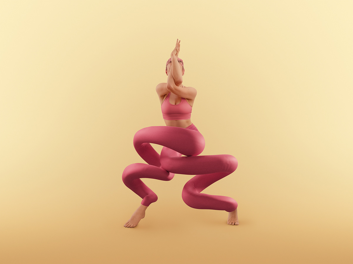 3D Advertising  CGI featherwax retouching  Yoga