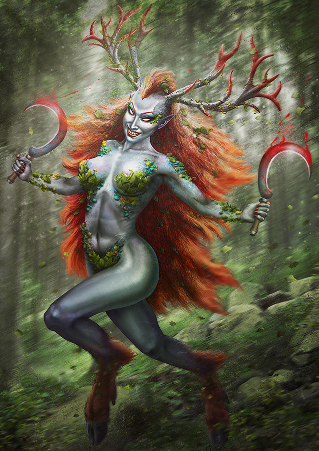 pagan Celtic Norse mythology forest halfbreed beast