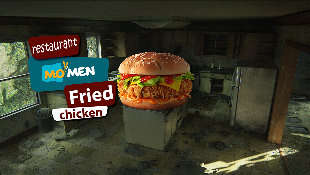 Food  burger chicken poster Socialmedia sandwich Unreal Engine facebook Advertising  fastfood