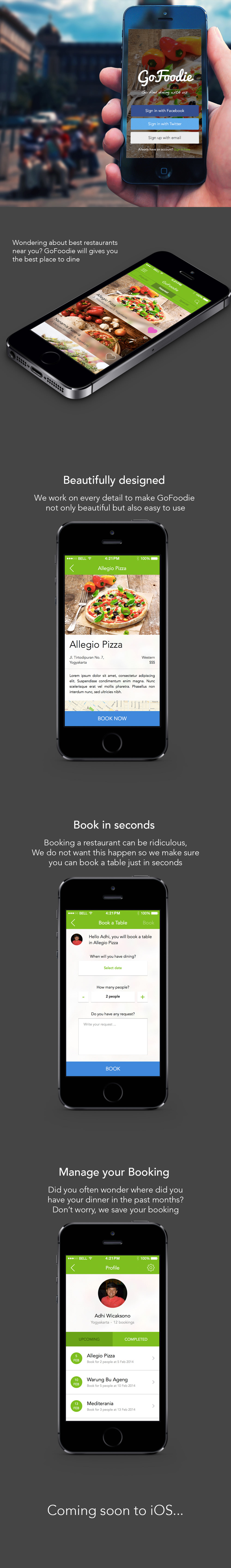 iOS design Restaurant app ui design