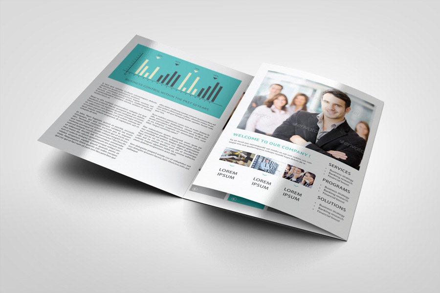 3xA4 brochure business clean Company Brochure coporate InDesign modern simple tri-fold