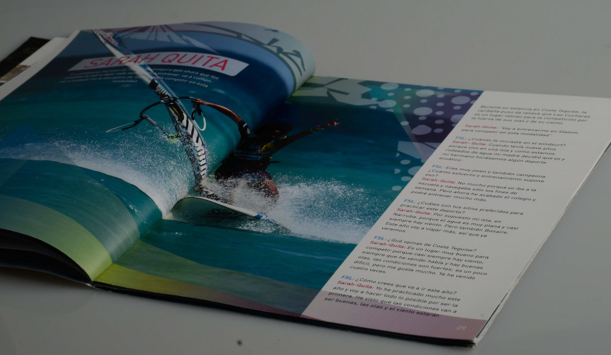 diseño grafico revista deporte windsurf magazine nota editorial seccion fija staff indice diseño tapa nota tipo marca
