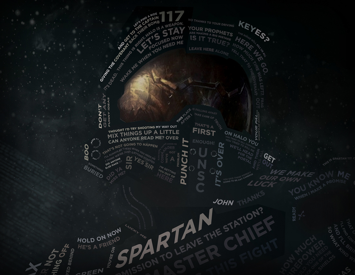 Halo  video  game   Master chief  type Space  xbox Bungie portrait Spartan letter Quotes