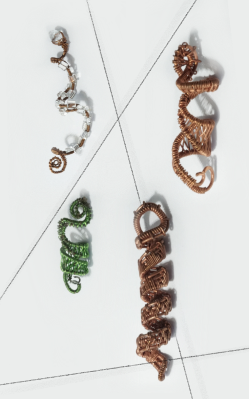 brass dreadlock accessories geometry handmade Jewelery design Jewellery jewelry Spiral wire wrapping