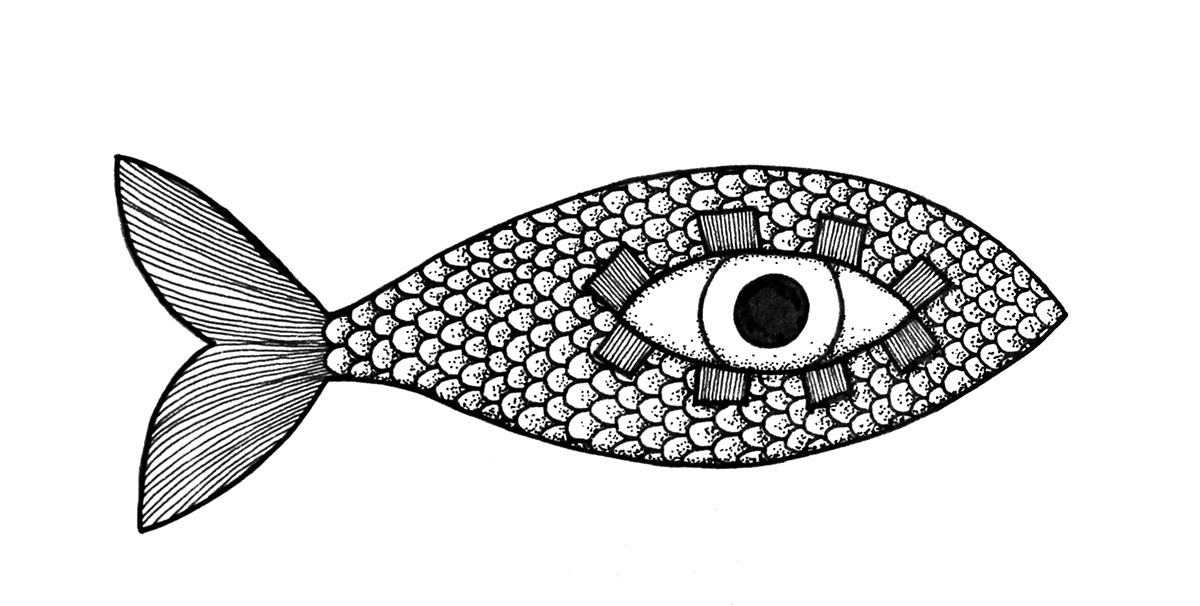 Com. des Sardines Marie Moroté sardines fish marseille france tattoo black and white