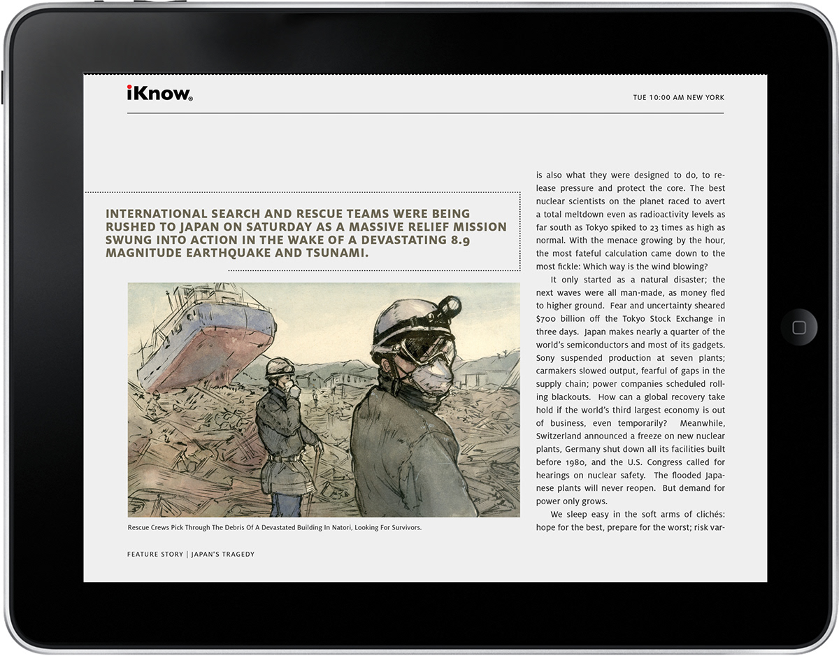 iPad iKnow illustrated news news editorial deisng