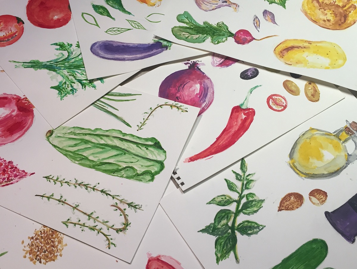 Food  festival lebanon Lebanese illustrations watercolors recipes
