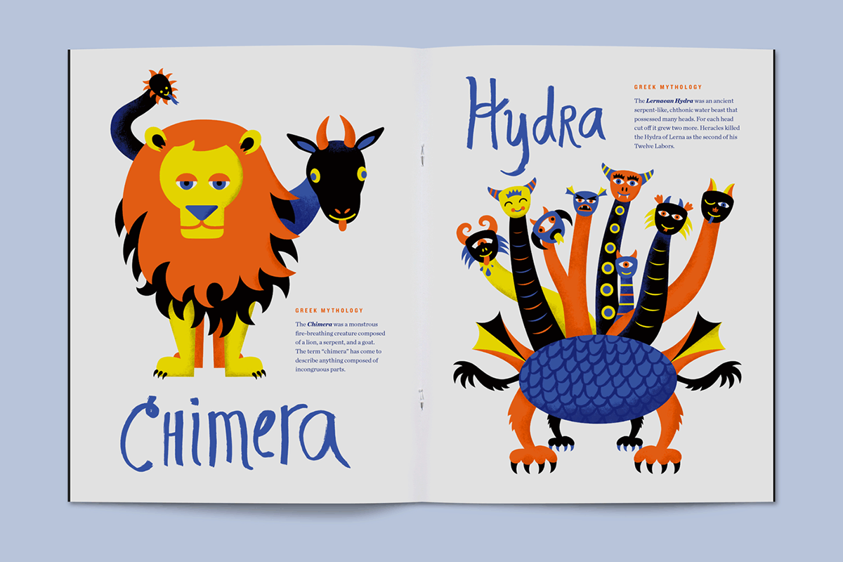 monster beasts mythology greek legend cute Folklore Bestiary creatures characters Zine  myths