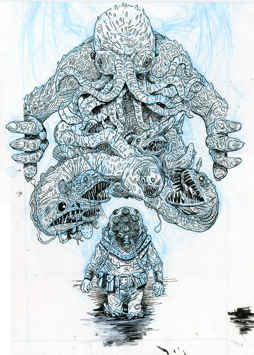 cthulhu fish deepsea oldgods monster lovecraft ComicArt comicbooks comics Drawing 