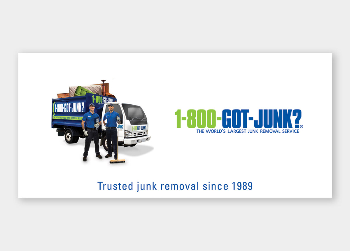 junk Removal relaunch billboard business card mailer post card
