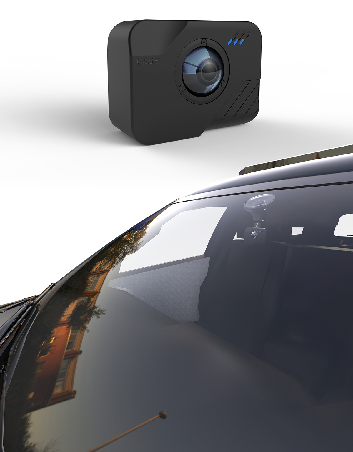 smart camera ai IoT industrial design  product design  rendering law enforcement dashcam animation  prototype