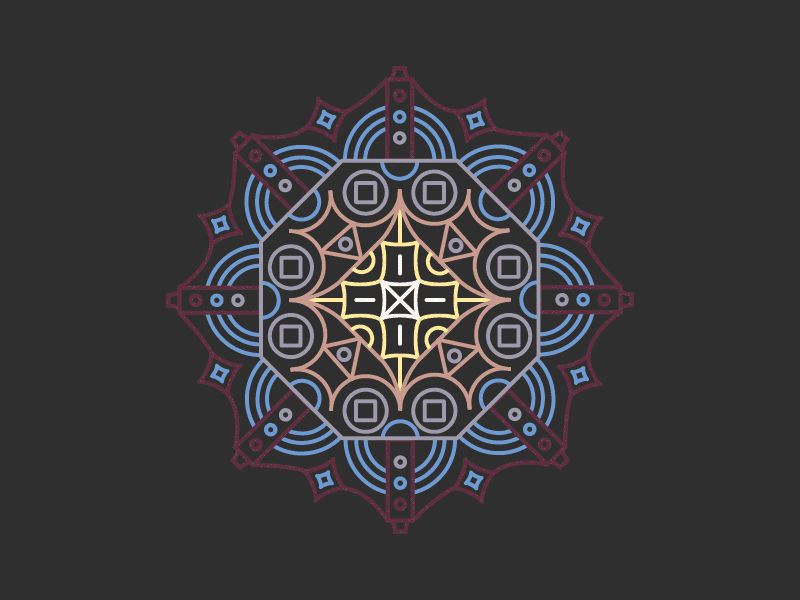 Adobe Portfolio geometric Mandala color palette graphic