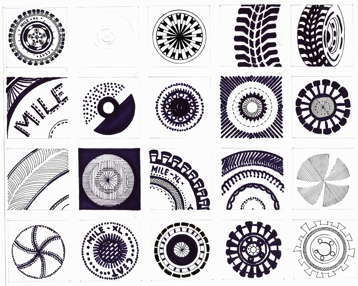 logo black and White Tire wheel ILLUSTRATION  line drawing Digital Exploration