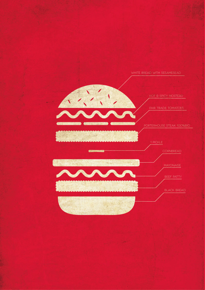 hamburger  graphic design  Illustration t-shirt tshirt minimal