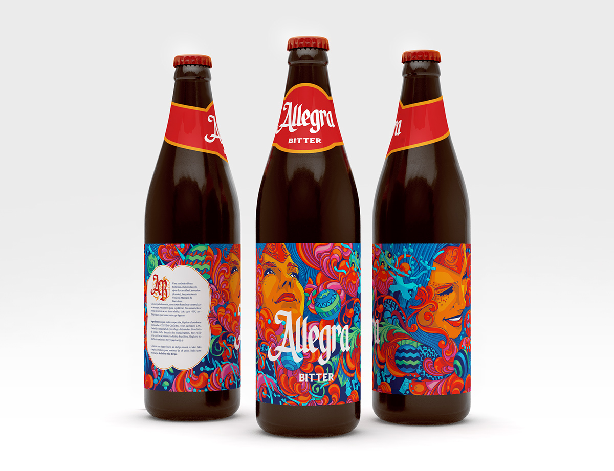 design direction Label beer Brazil Carnaval colorful festive