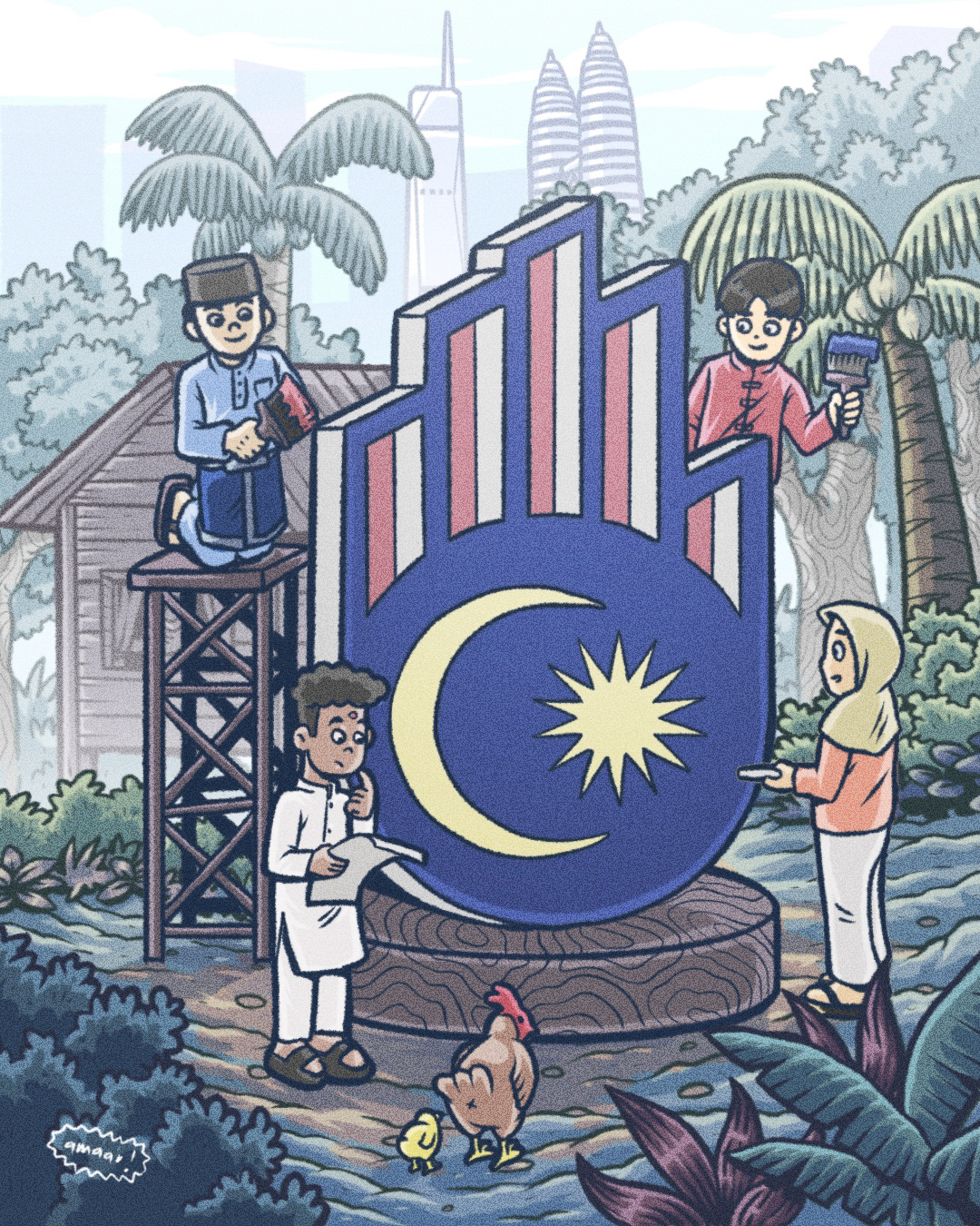 ILLUSTRATION  malaysia culture artwork Digital Art  Procreate digital illustration cartoon Malaysian Artist