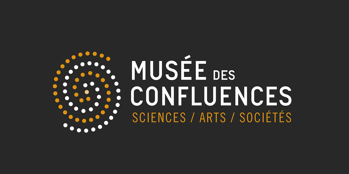 museum logo musée des Confluences Spiral dotted Earth Sciences Histoire Naturelle arts and crafts
