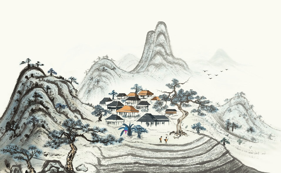 Chinese painting ink painting Landscape zen 中国 中国风   国画 水墨画 禅意 古风