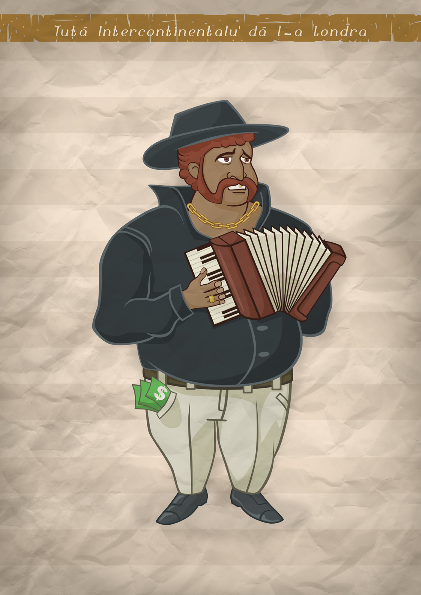 Character accordion Mascot vectpr musician