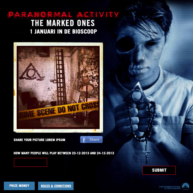 Paranormal Activity 5 Paranormal Activity 4 Paranormal Activity 3 Paramount Pictures movie horror Thiller application contest game scary movie scene Sony pictures
