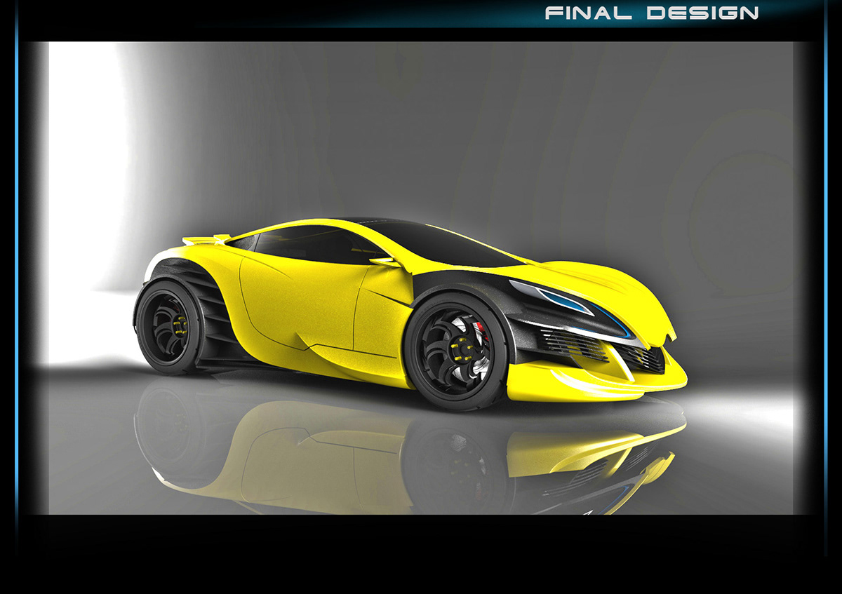 design automotive   Racing Vehicle Motorsport sketching photoshop rendering sketch modelling clay Alias Digital Sculpting University Honours Year surface