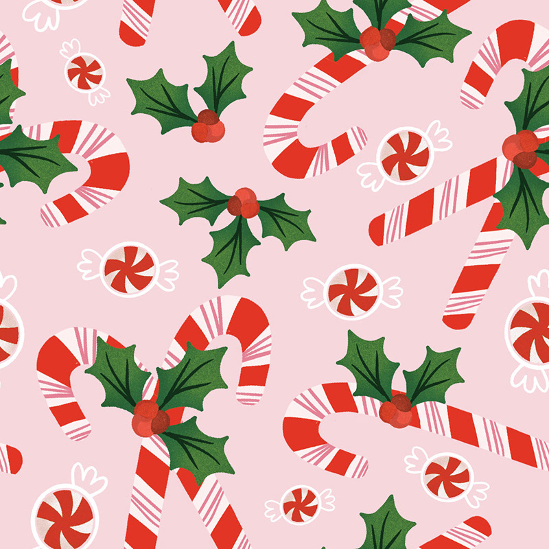 Candy Cane & Holly on Behance