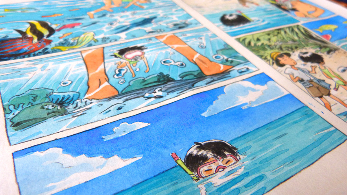 japan Okinawa watercolor atelier sento The Coral Cave Minicomic self publishing