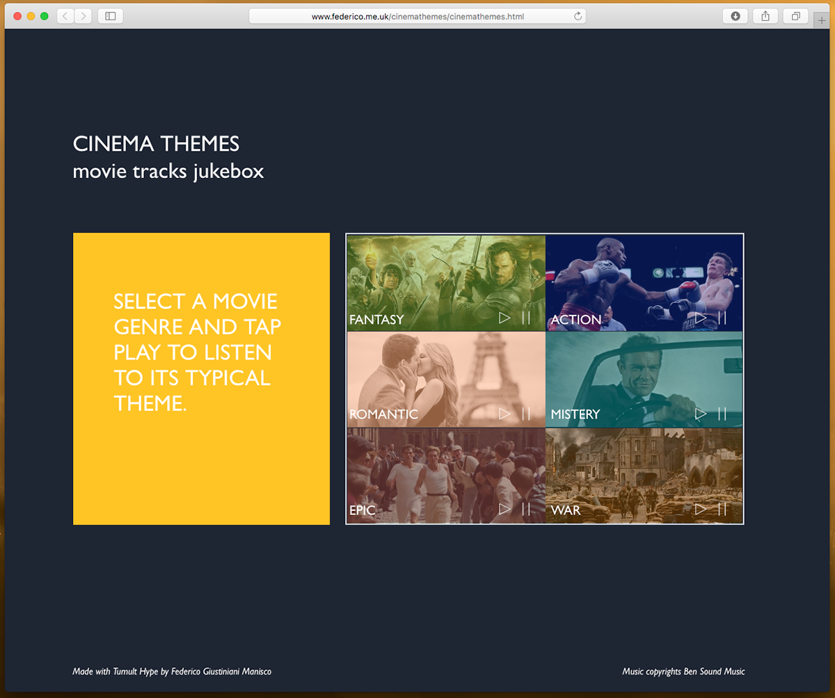 Cinema Themes Jukebox | Web Animation on Behance