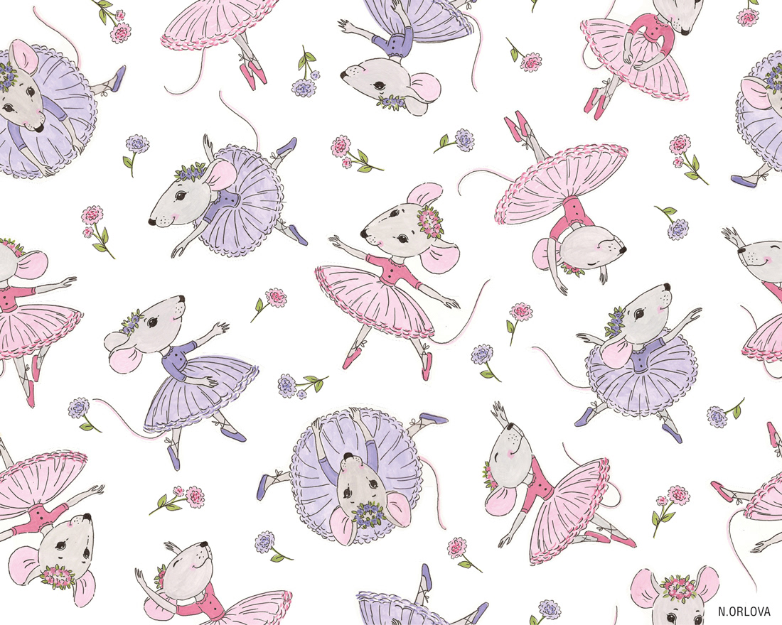 mice textile pattern children мышки текстиль