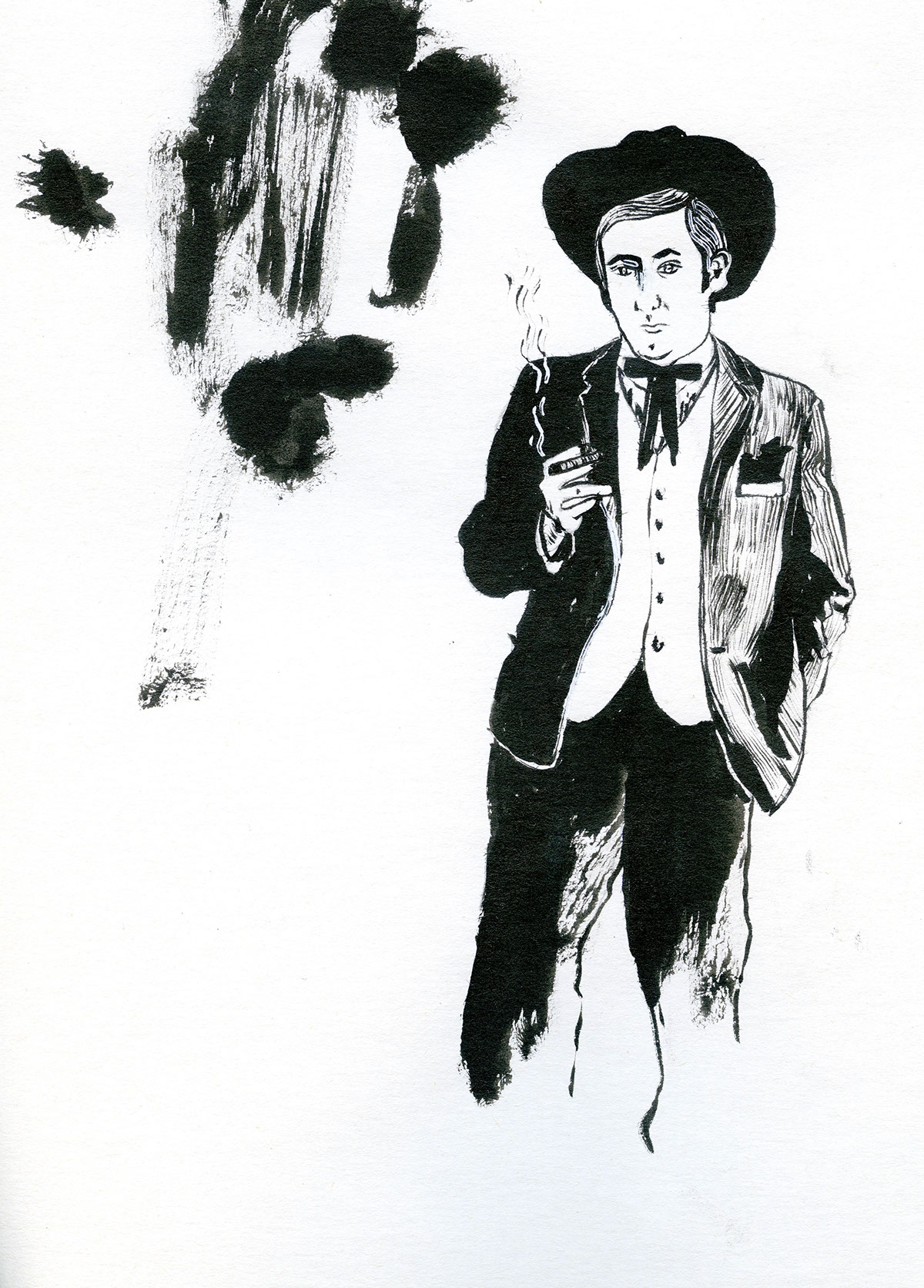 star draw black pen hockney ed ruscha smoke smoker Smokers portrait