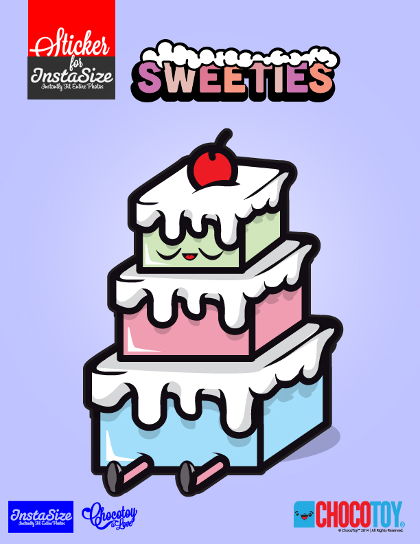 apps Love Sweeties cute chocotoy venezuela color kawaii icons sticker promo Web movil iphone android