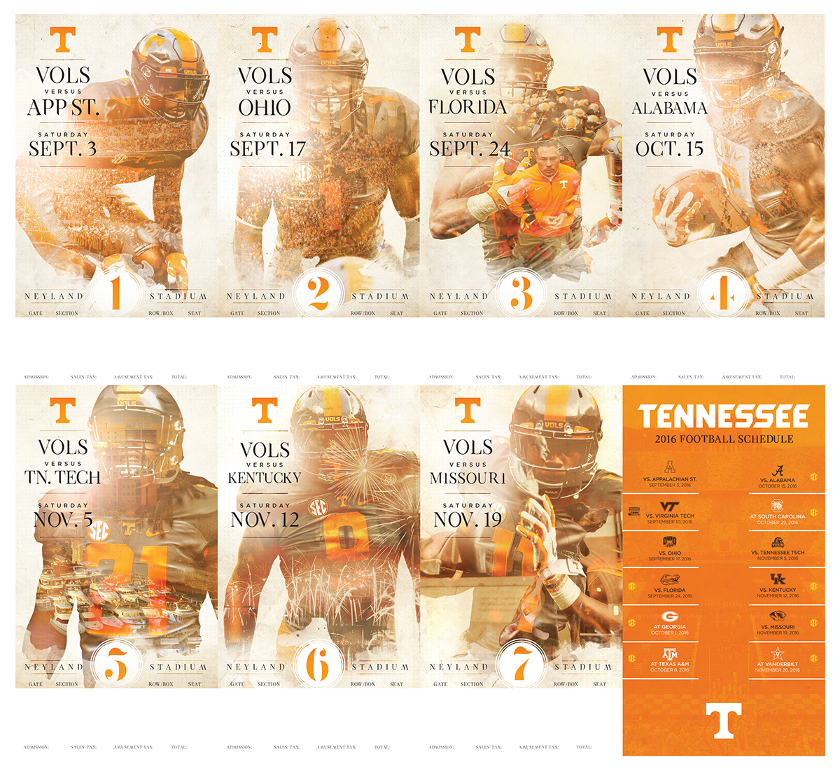 Tennessee Football vols football ticket cover design season tickets Tennessee