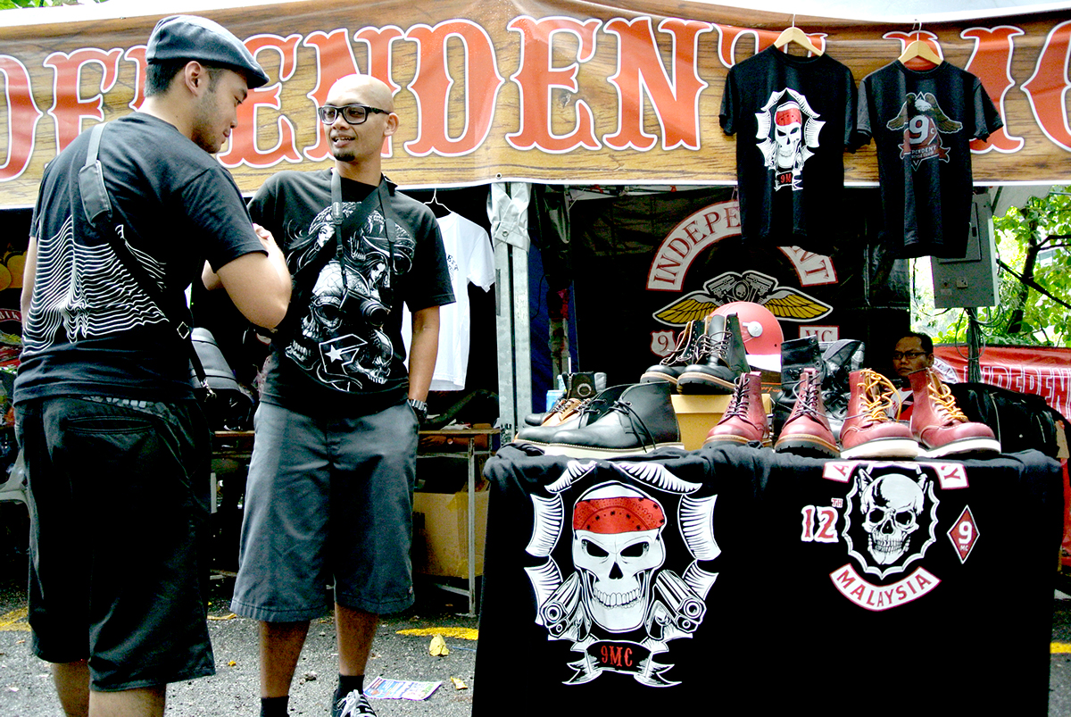t-shirt motorcycle Independent harley Davidson 9mc Harley Davidson black White skull kualalumpur bikeweek  