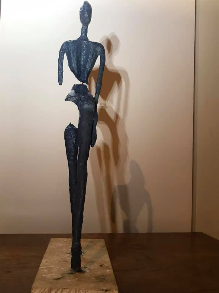 artwork decoration paper pulp sculpture sculpture optical illusion woman woman sculpture