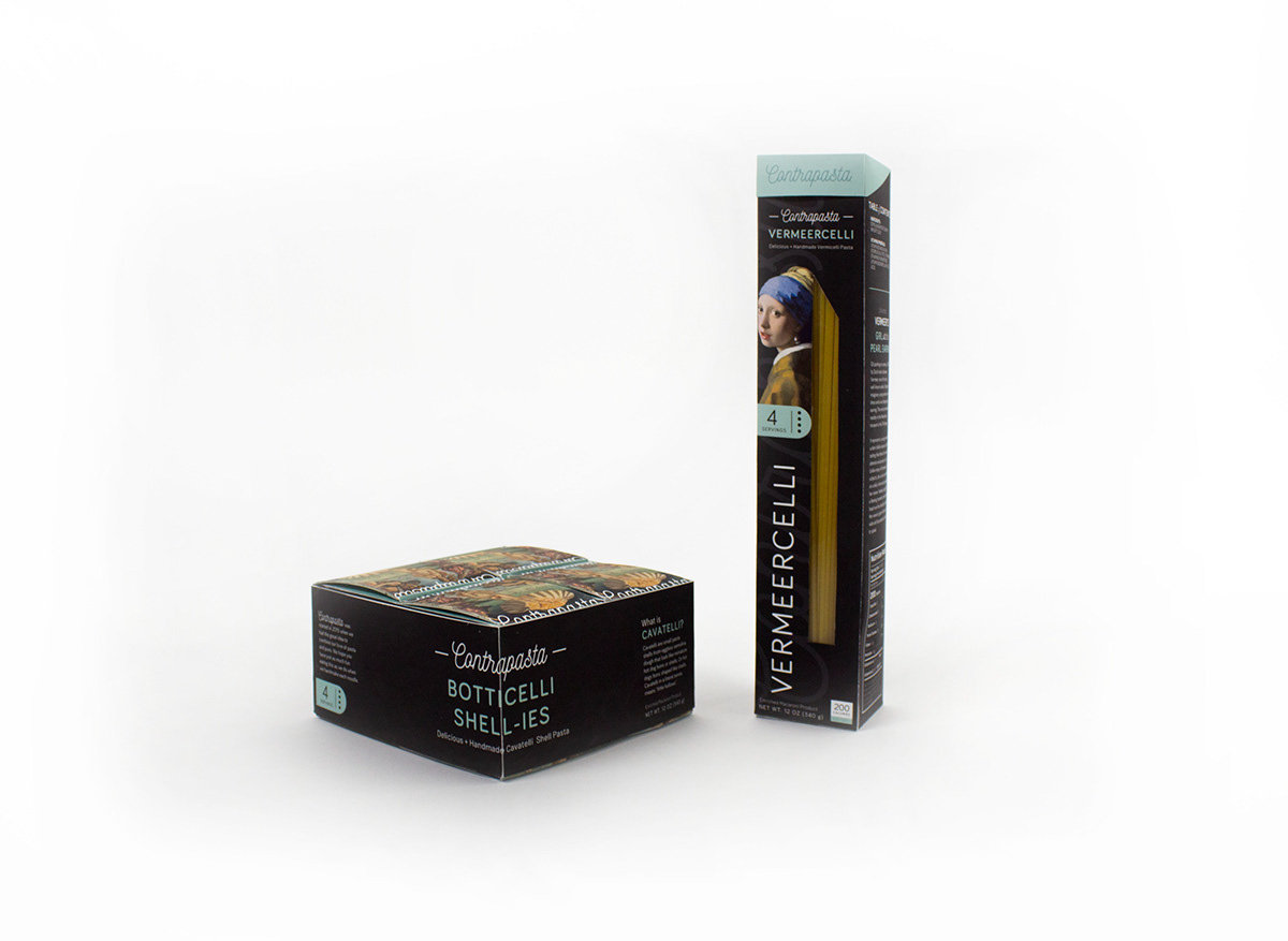 Adobe Portfolio art arthistory puns punny Packaging knockdown graphicdesign packaging design Pasta pastapackaging