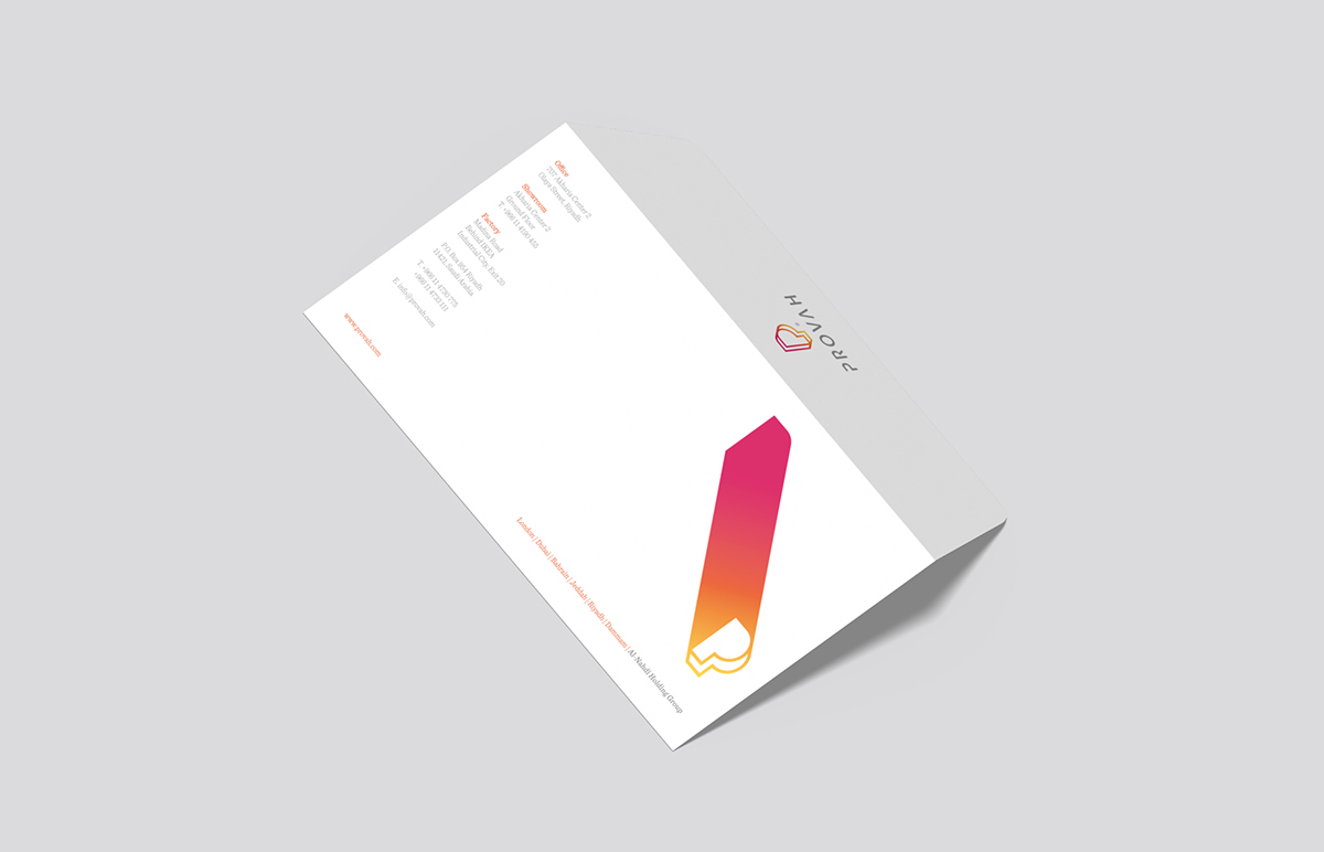 provah interactive Saudi Arabia Arab colorful Mockup Stationery logo business card letterhead folder London dubai UAE
