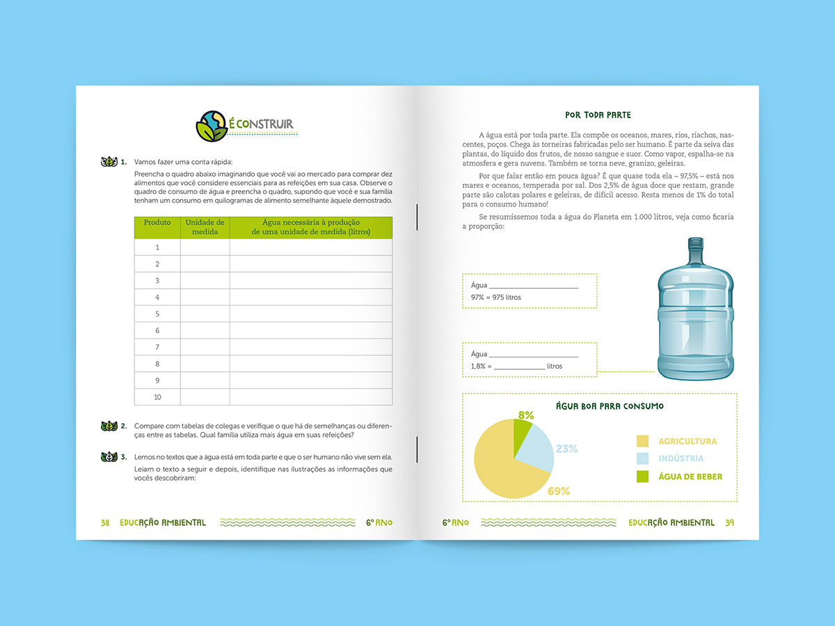 educação livro didático editorial book educational diagramação education design apostila
