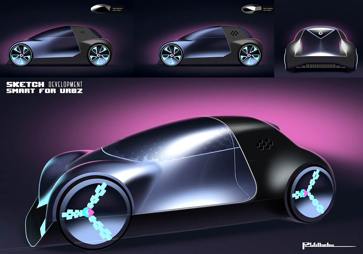 Adobe Portfolio car design Transportation Design bachelor thesis Hochschule Pforzheim hs pforzheim Automotive design smart car Smart
